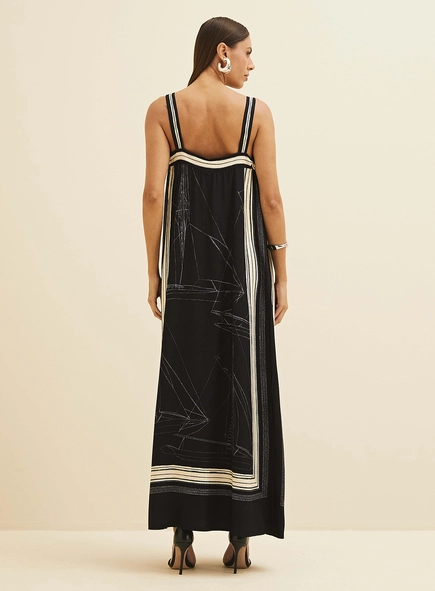Vestido Longo Amplo Estampado