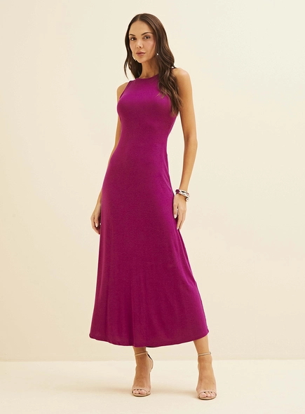 Vestido Midi Solto Em Linho
