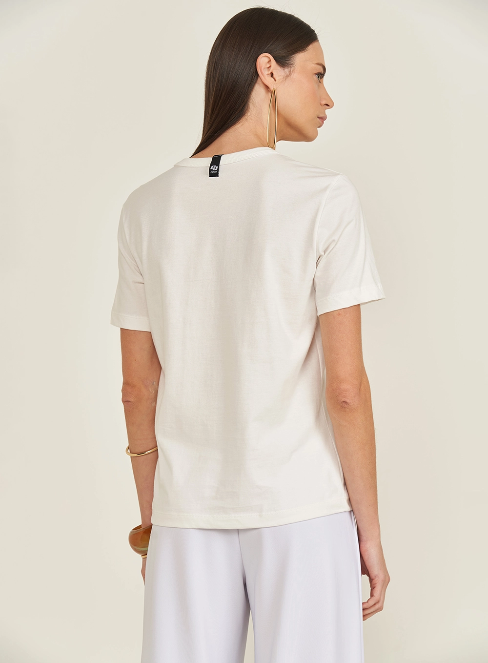 Camiseta Boy Manga Curta Com Estampa Off Shell