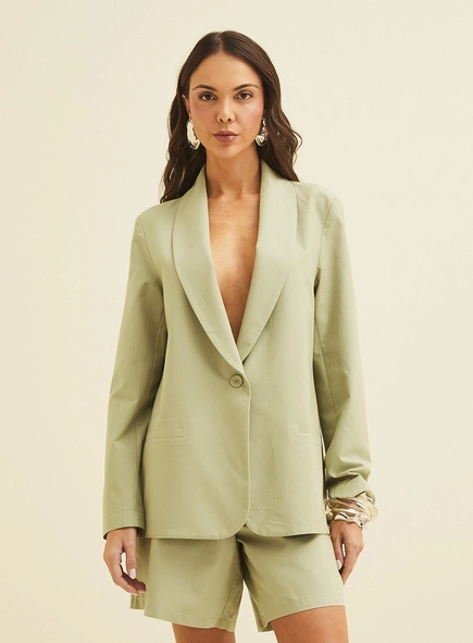 Blazer Alfaiataria Reto Decote V