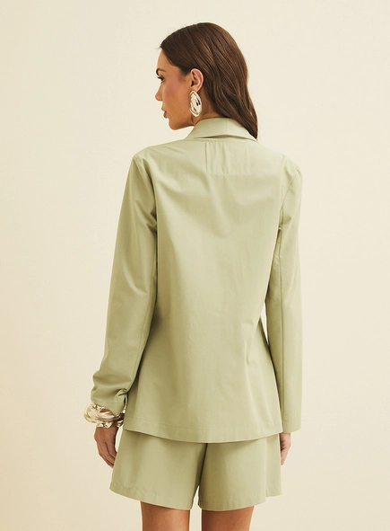Blazer Alfaiataria Reto Decote V