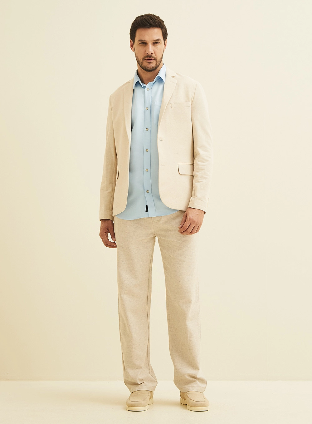 Blazer Masculino Slim Bege 5