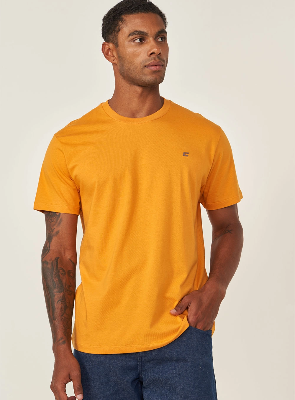 Camiseta Manga Curta Masculina Laranja