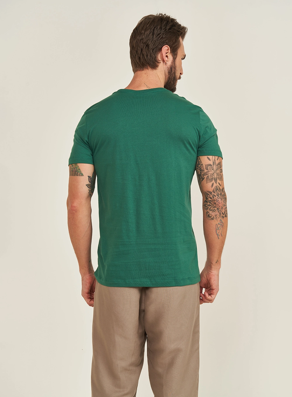 Camiseta Slim Manga Curta Masculina Verde