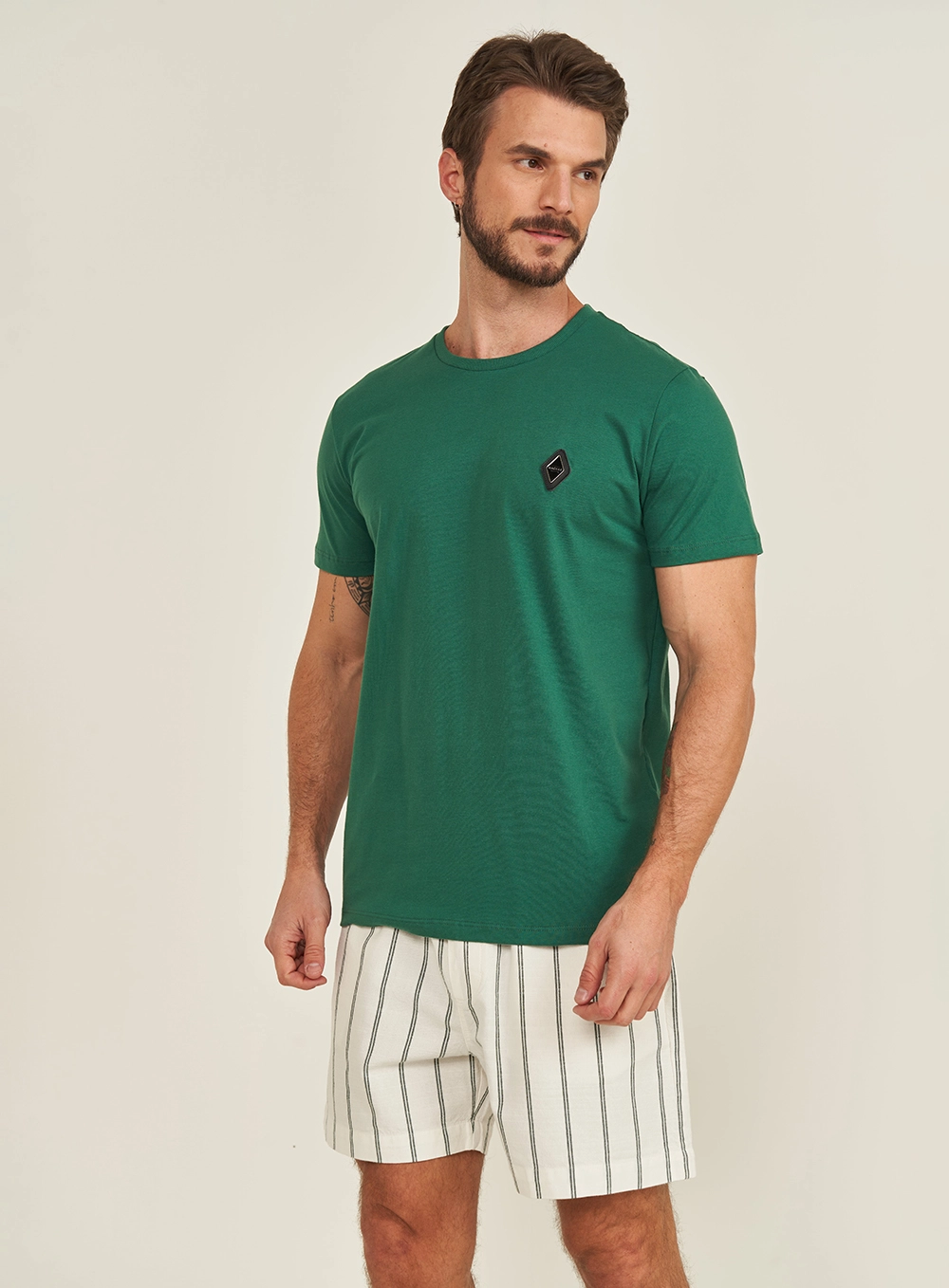 Camiseta Slim Masculina Verde