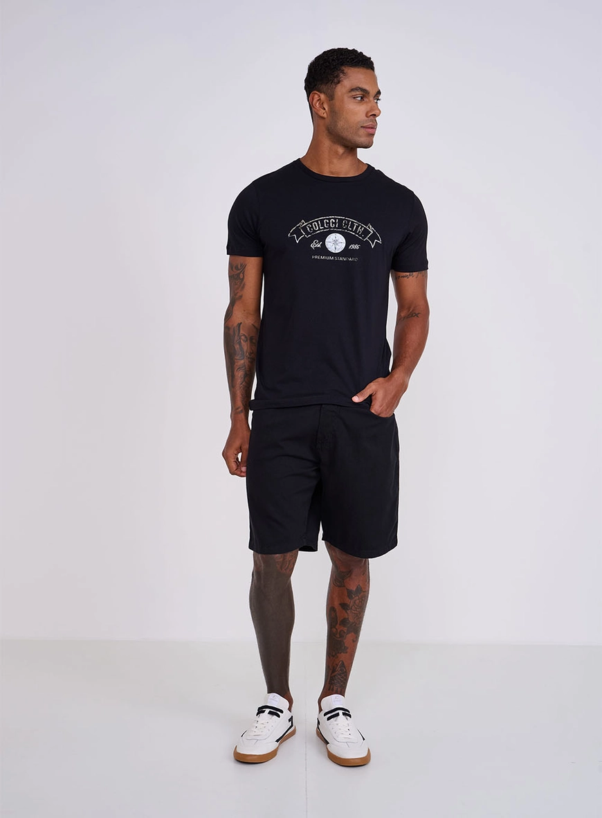 Camiseta Slim Com Detalhe Bordado