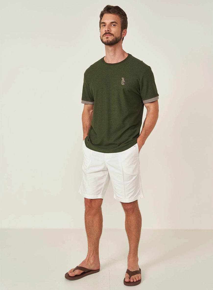 Camiseta Masculina Com Bordado