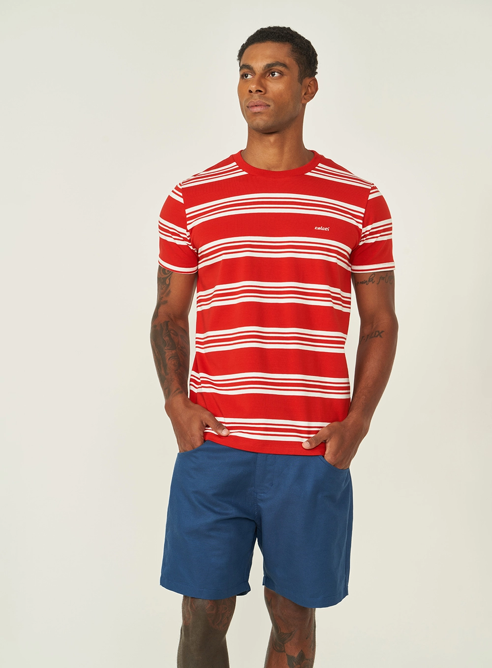 Camiseta Listrada Slim Estampados