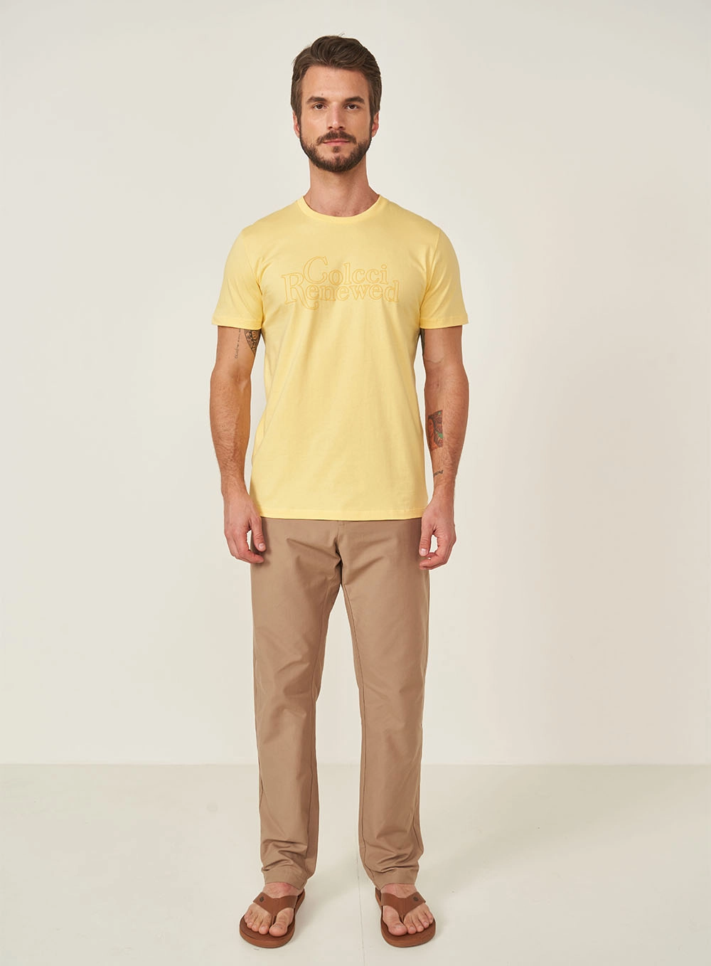 Camiseta Slim Estampa Amarelo