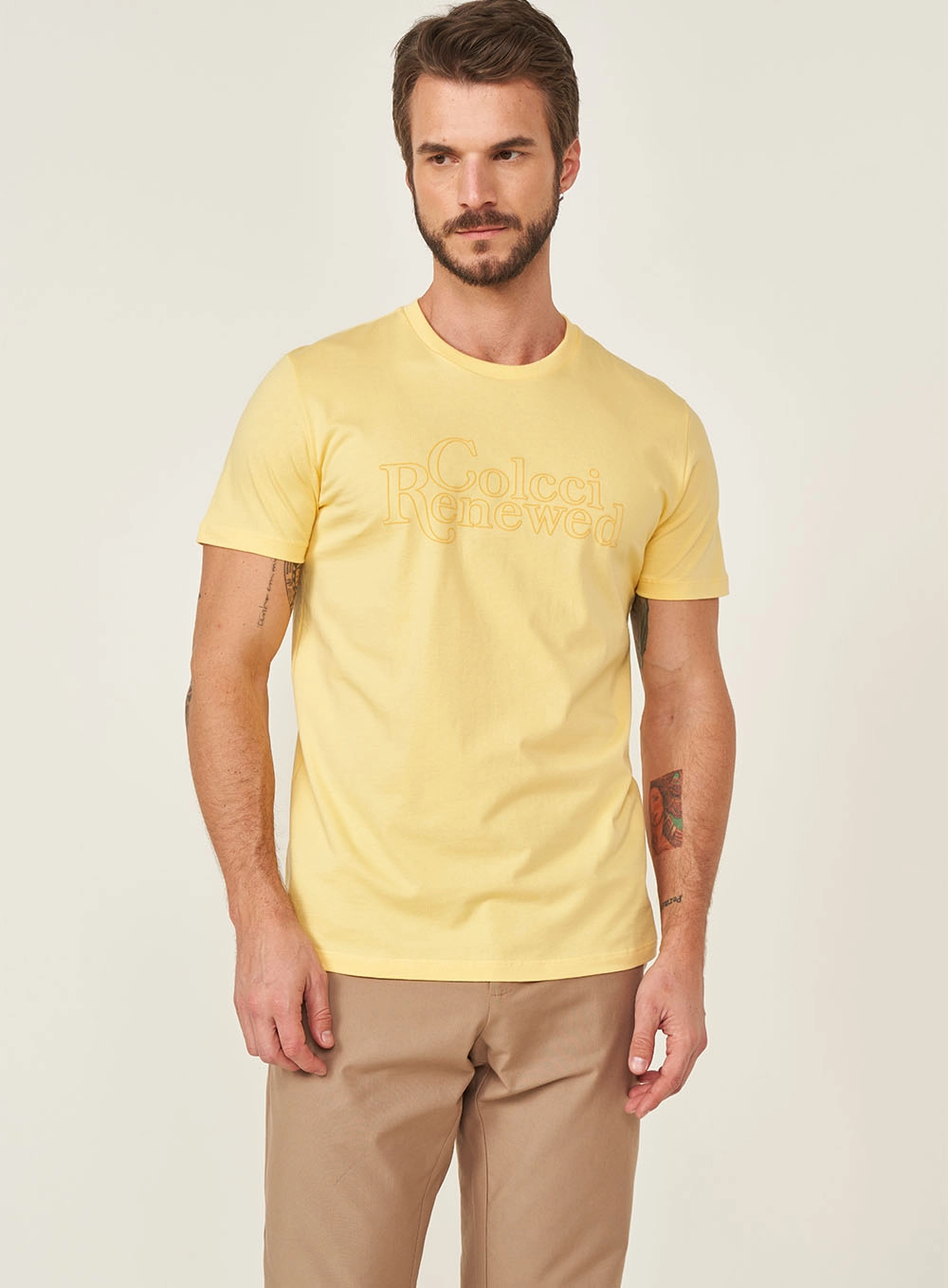 Camiseta Slim Estampa Amarelo