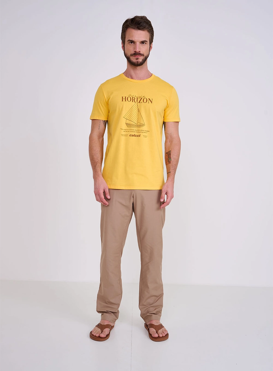 Camiseta Slim Com Estampa Frontal