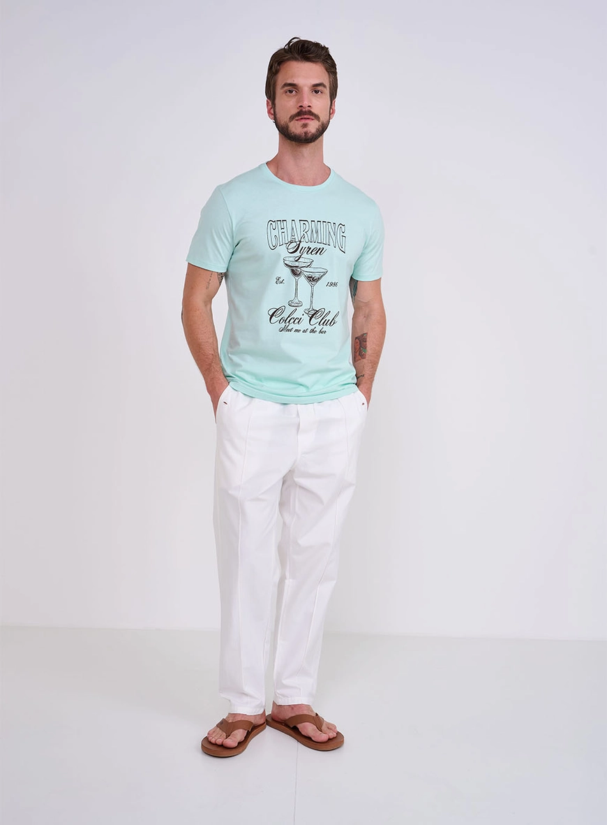 Camiseta Slim Com Estampa Frontal