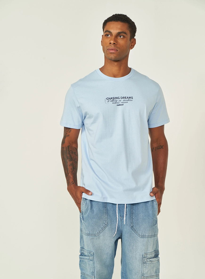 Camiseta Masculina Manga Curta Com Estampa
