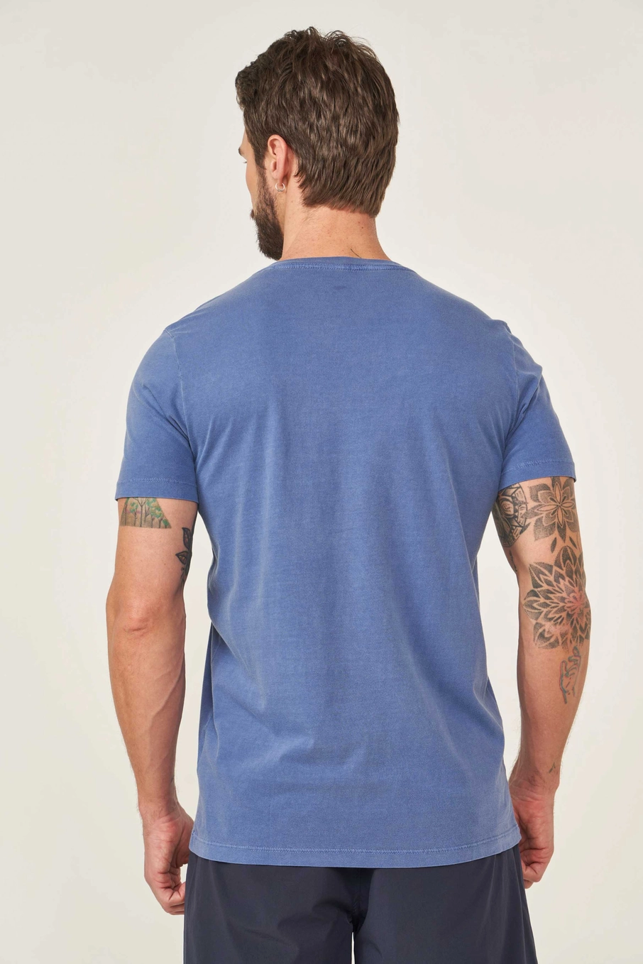 Camiseta Masculina Com Estampa Frontal Azul