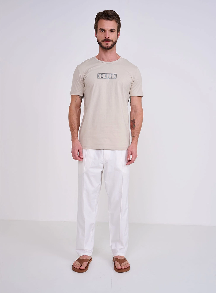 Camiseta Slim Com Logo Frontal