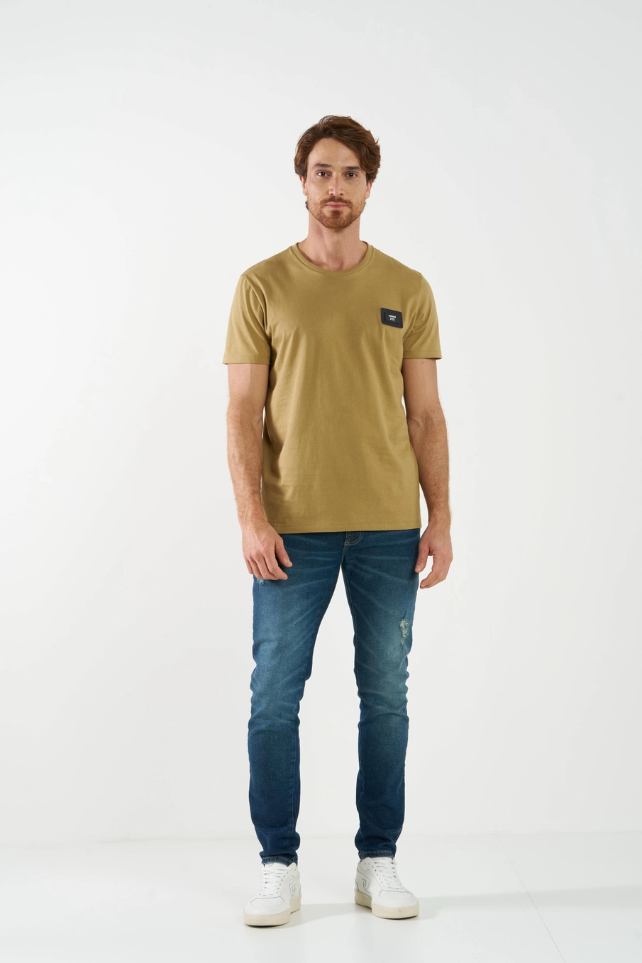Camiseta Masculina Slim Bege
