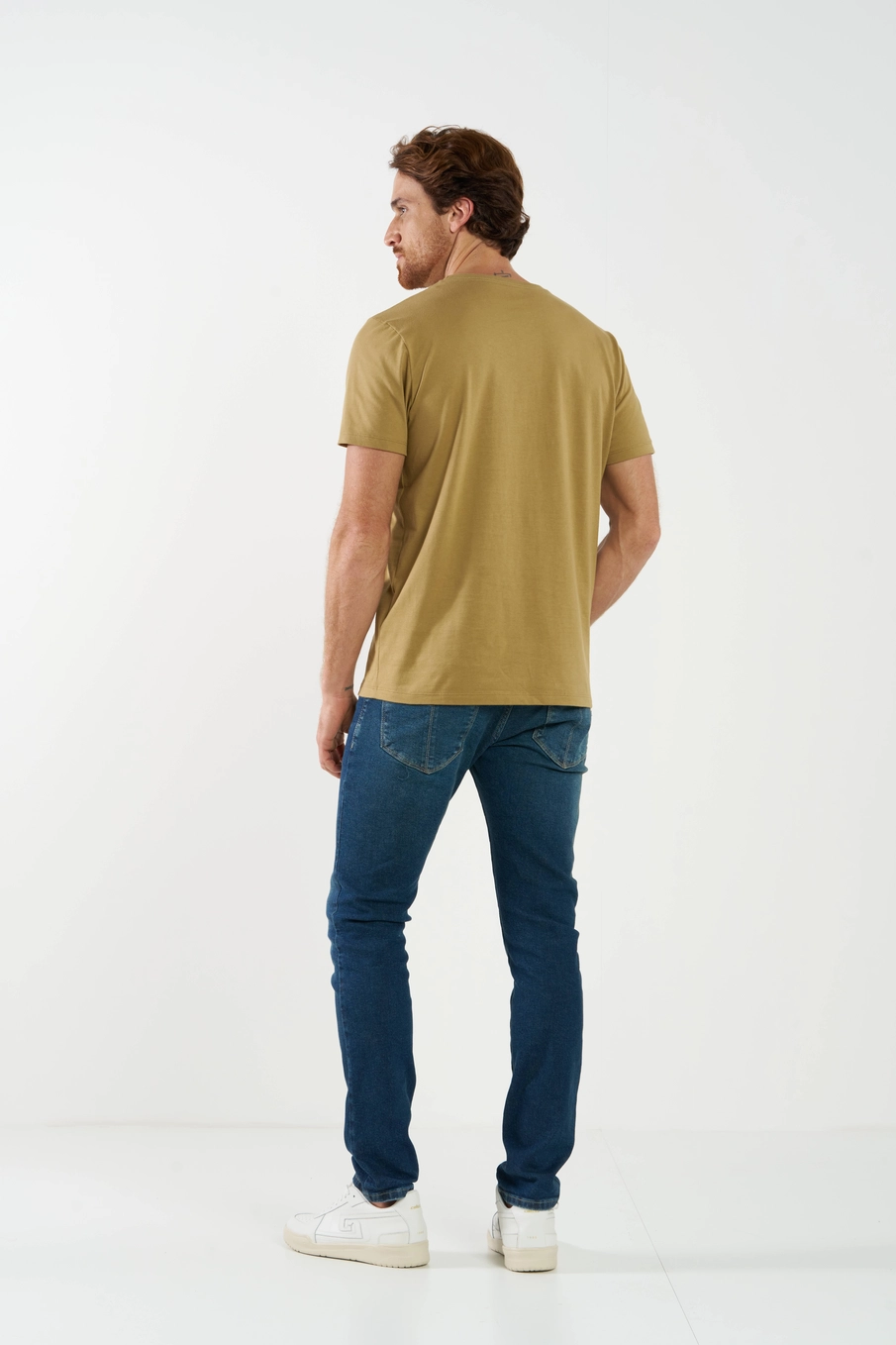 Camiseta Masculina Slim Bege