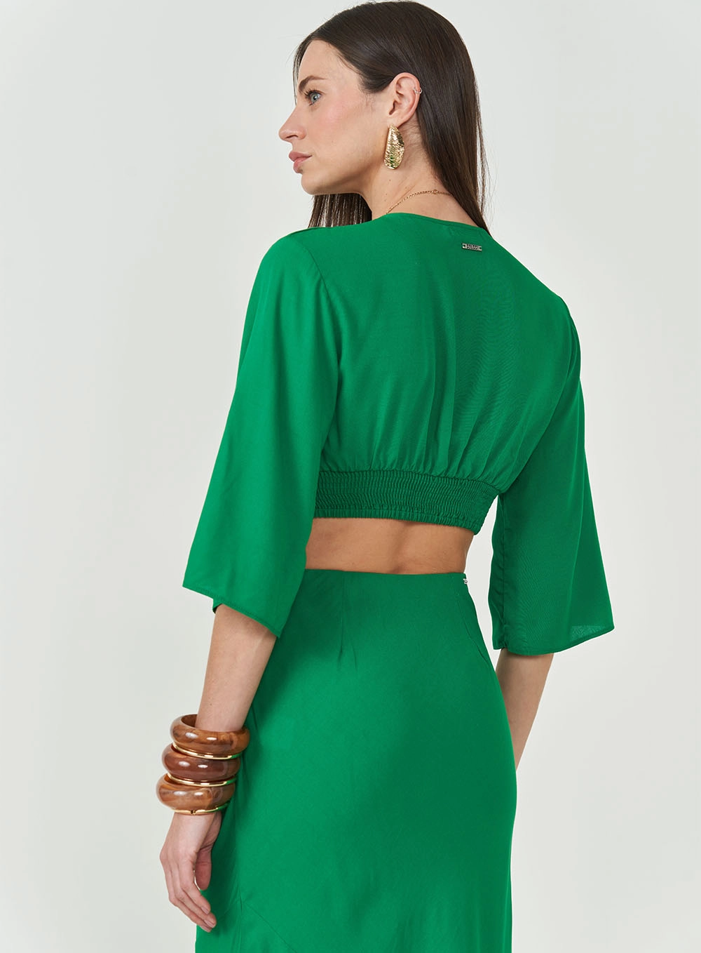 Blusa Com Detalhe Em Torção Verde Vanity