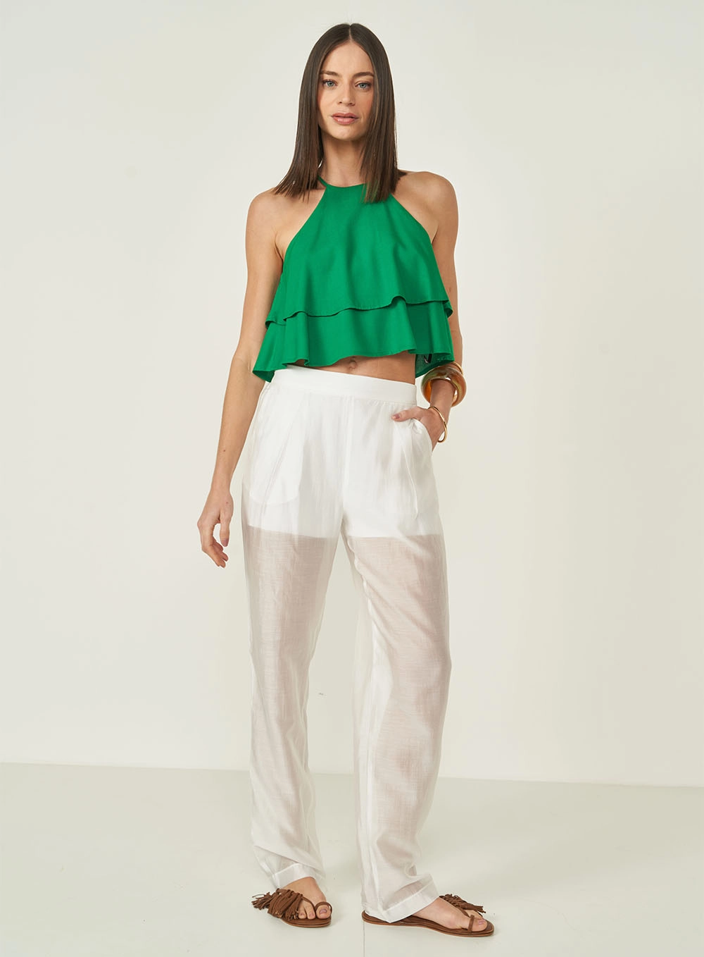 Blusa Comfort Em Camadas Verde Vanity