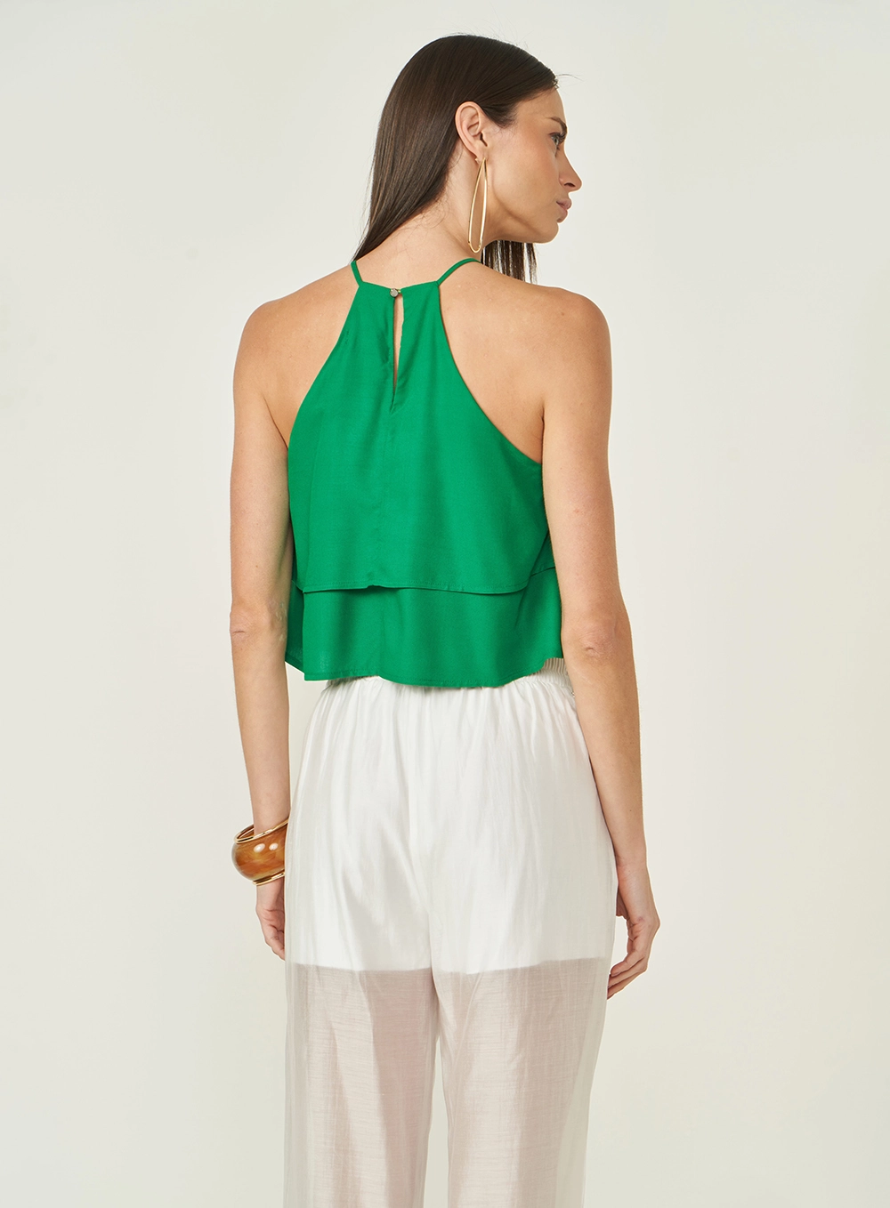 Blusa Comfort Em Camadas Verde Vanity