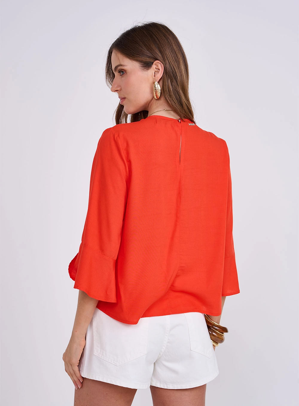 Blusa Manga Evasê Vermelho