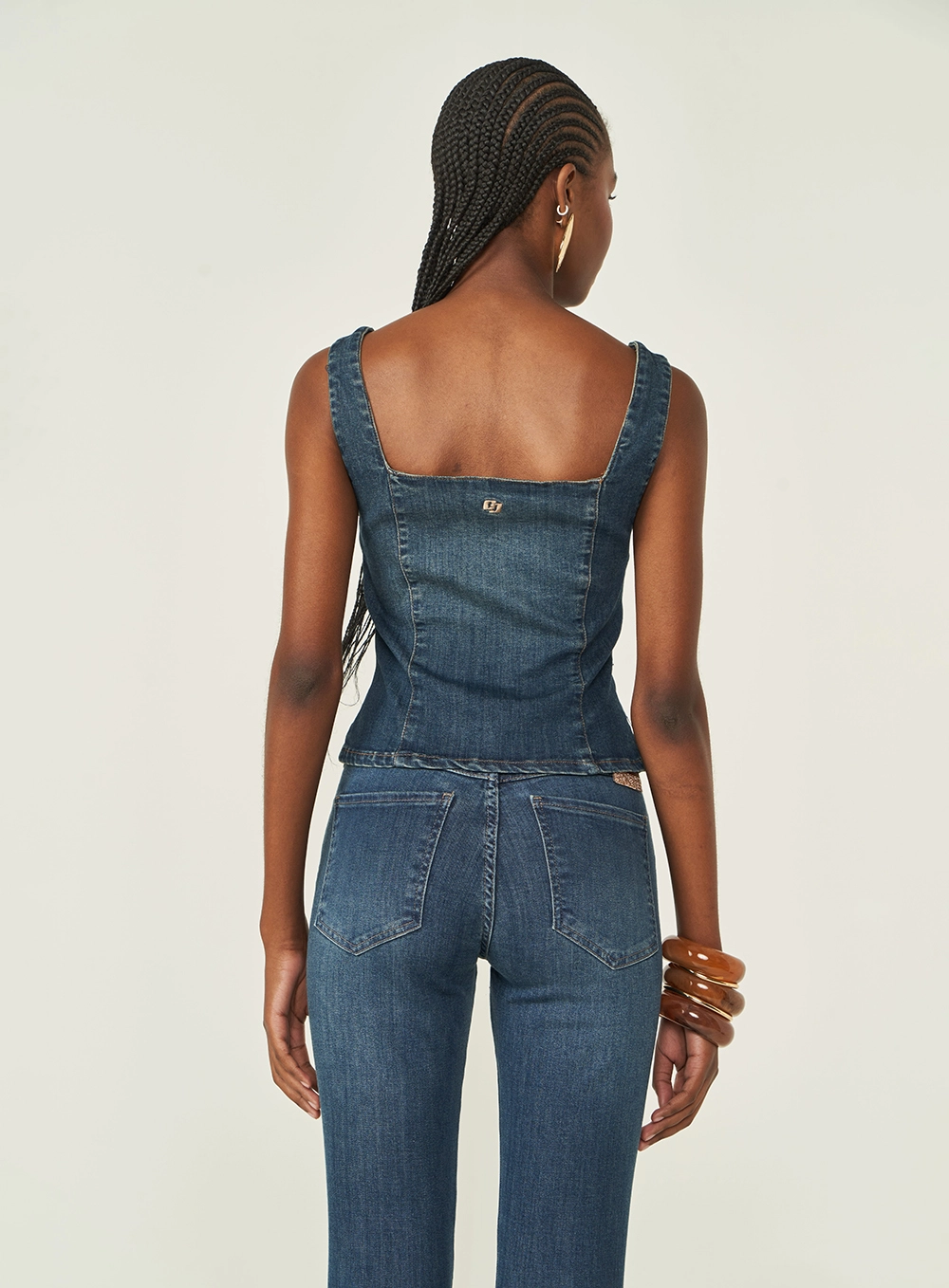 Blusa Jeans Acinturada Justa Índigo