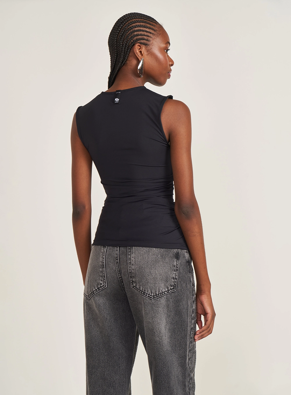 Blusa Slim Com Detalhe Franzido Preto