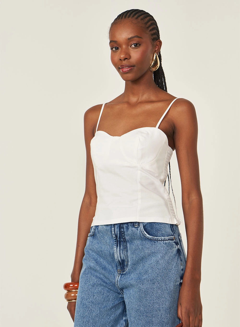 Blusa Com Bojo E Lastex Costas Off Shell