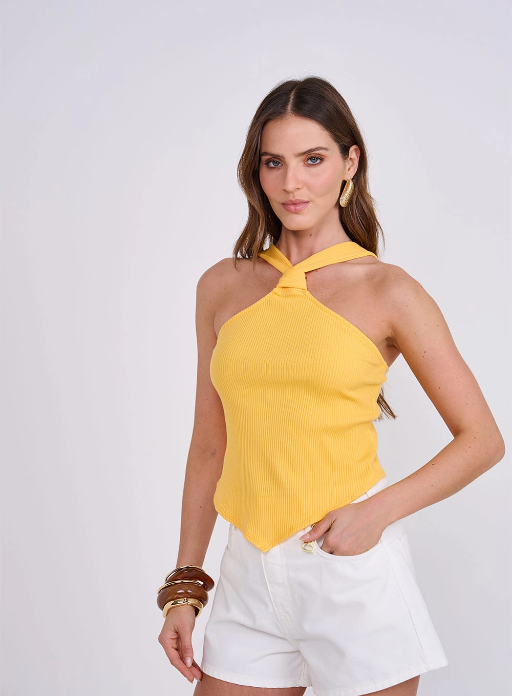 Blusa Comfort Canelada Amarelo
