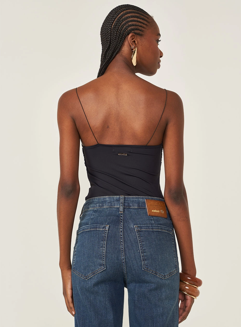 Blusa Slim Com Detalhe Franzido Preto
