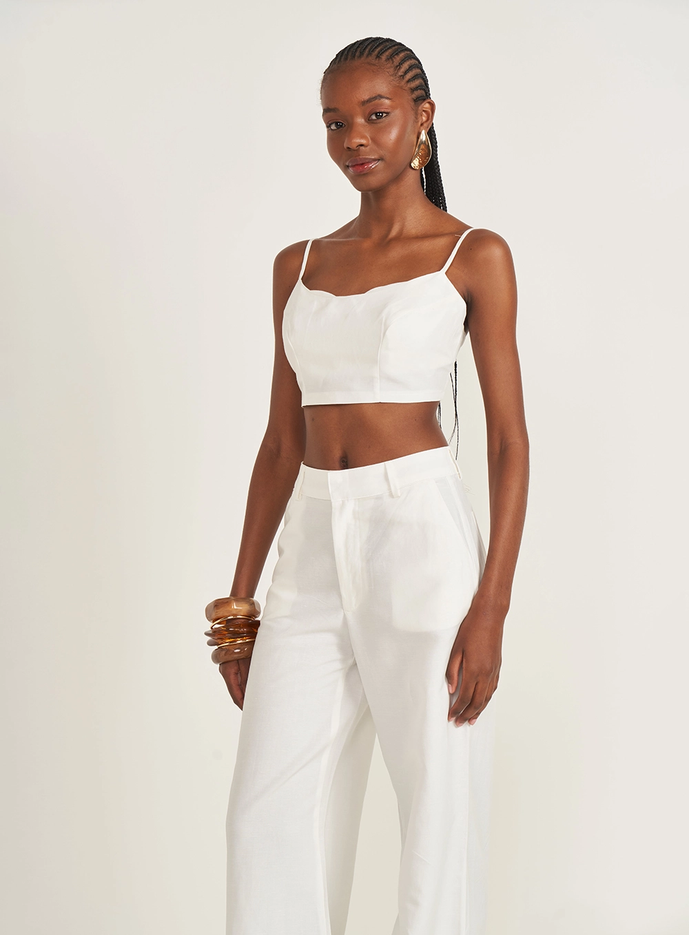 Blusa Cropped Estruturada Off Shell