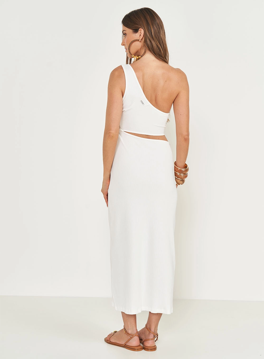 Vestido Slim Midi Vazado Off Shell