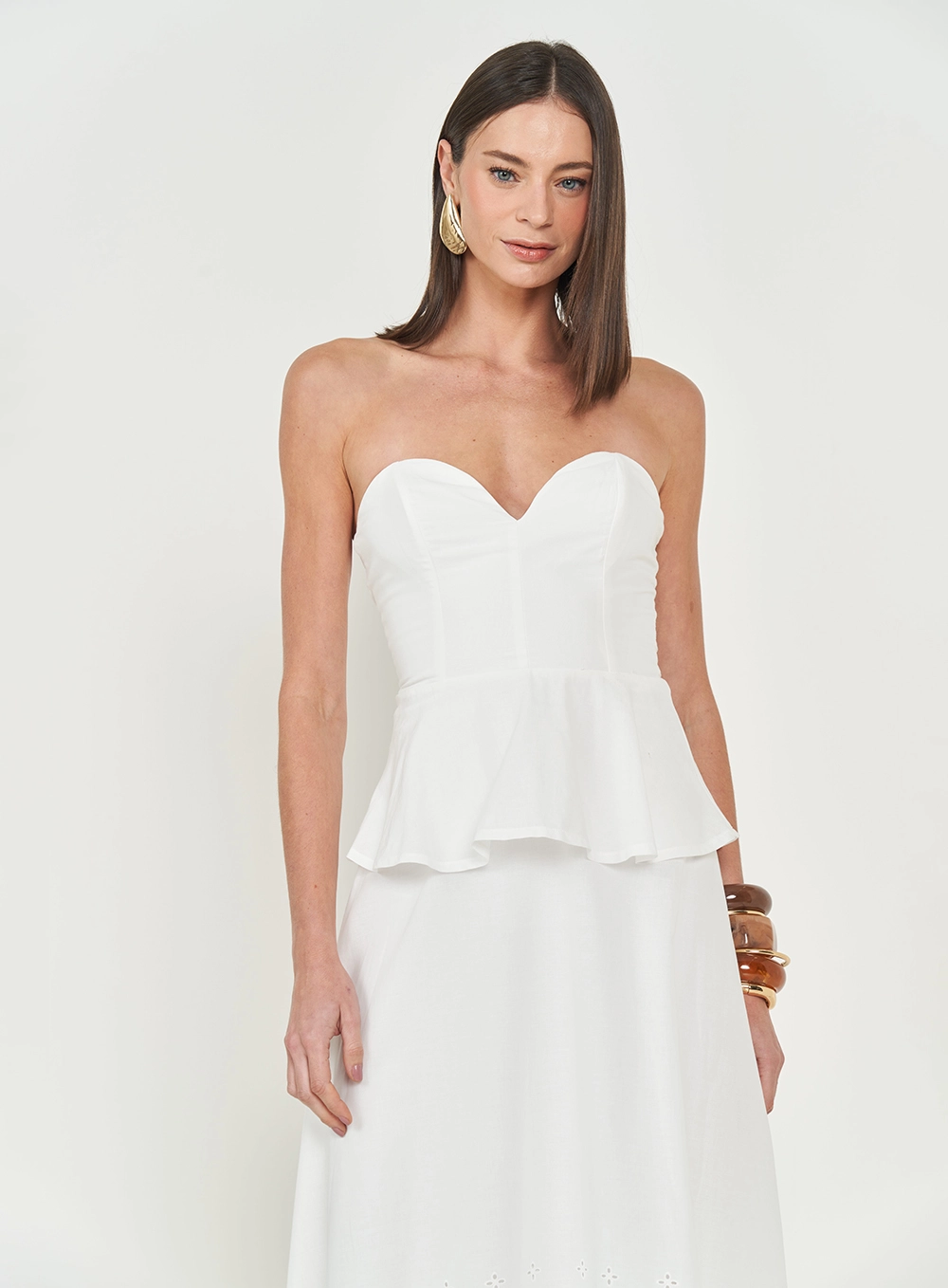 Vestido Midi Estruturado Off Shell