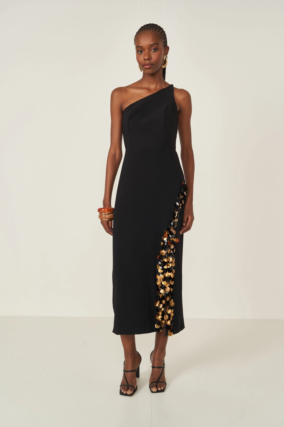 Vestido Feminino Um Ombro Só Preto