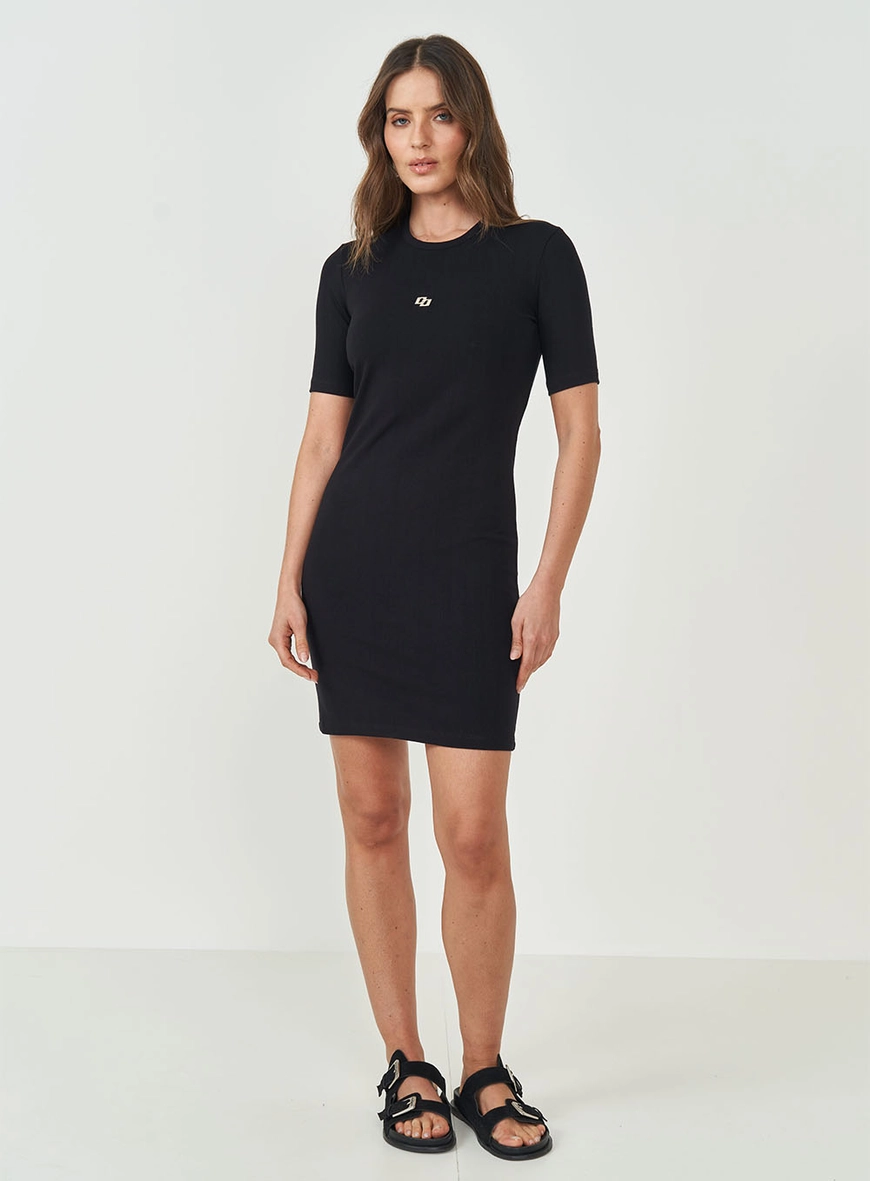 Vestido Slim Curto Canelado