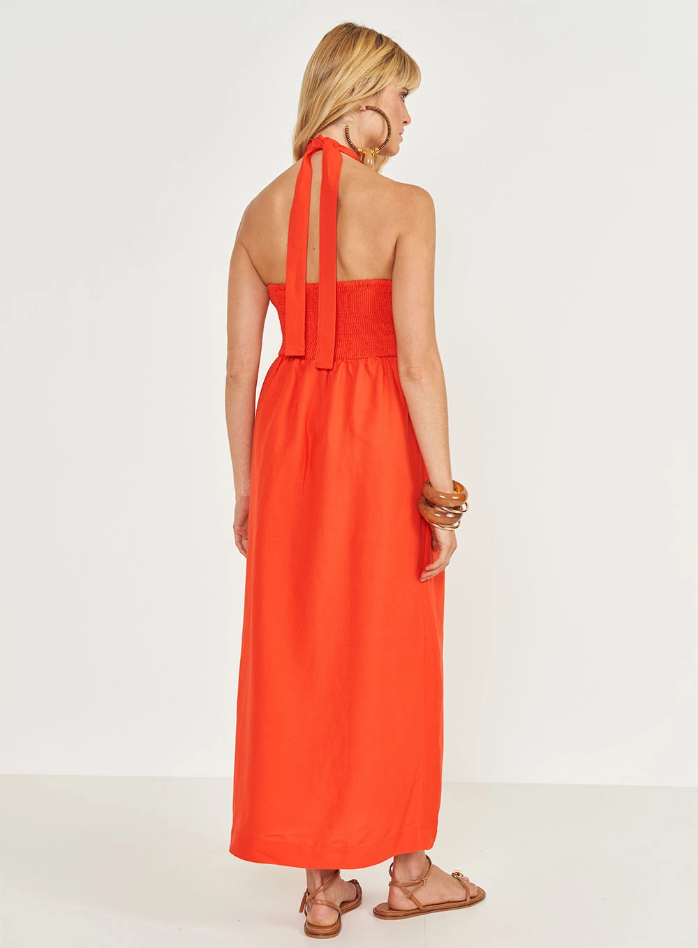 Vestido Midi Frente Única Vermelho