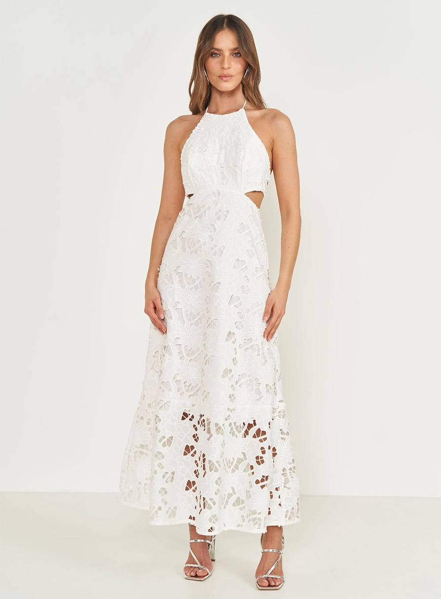Vestido Midi Frente Única Midi Com Bordado