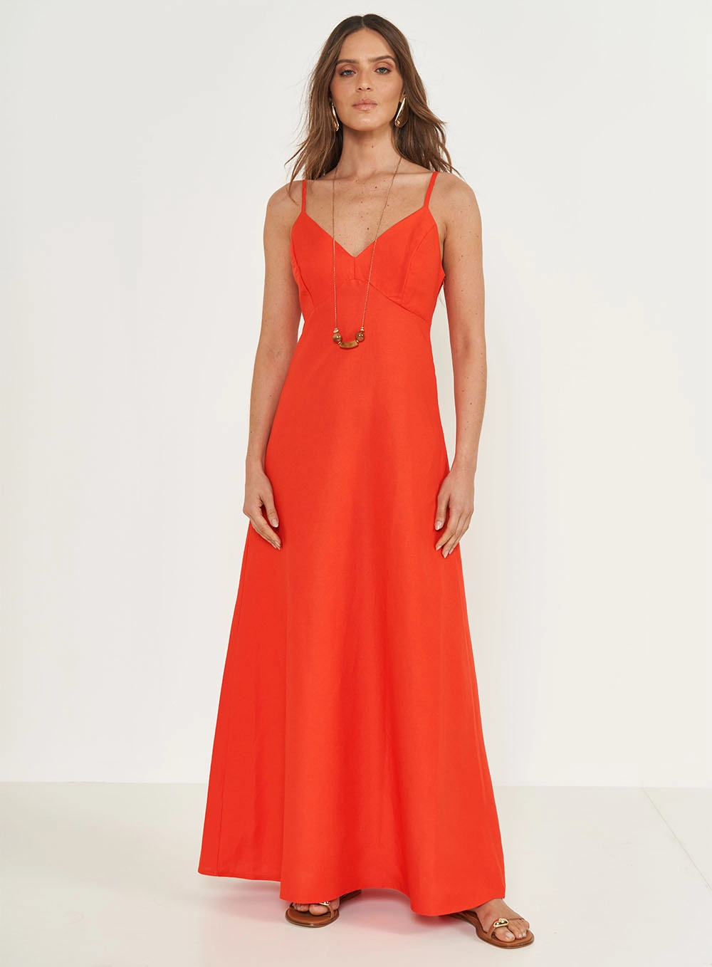 Vestido Longo Fluído Vermelho