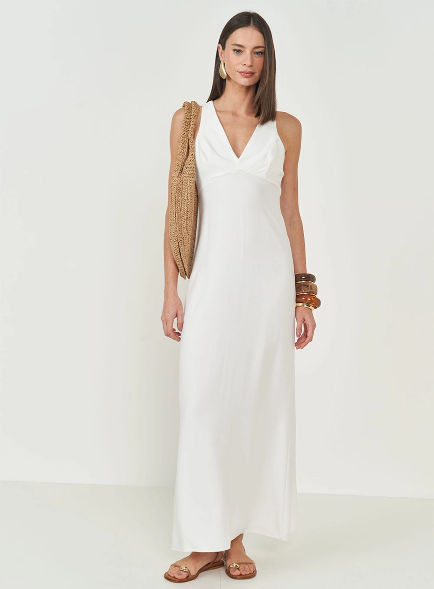 Vestido Em Crepe Midi Comfort