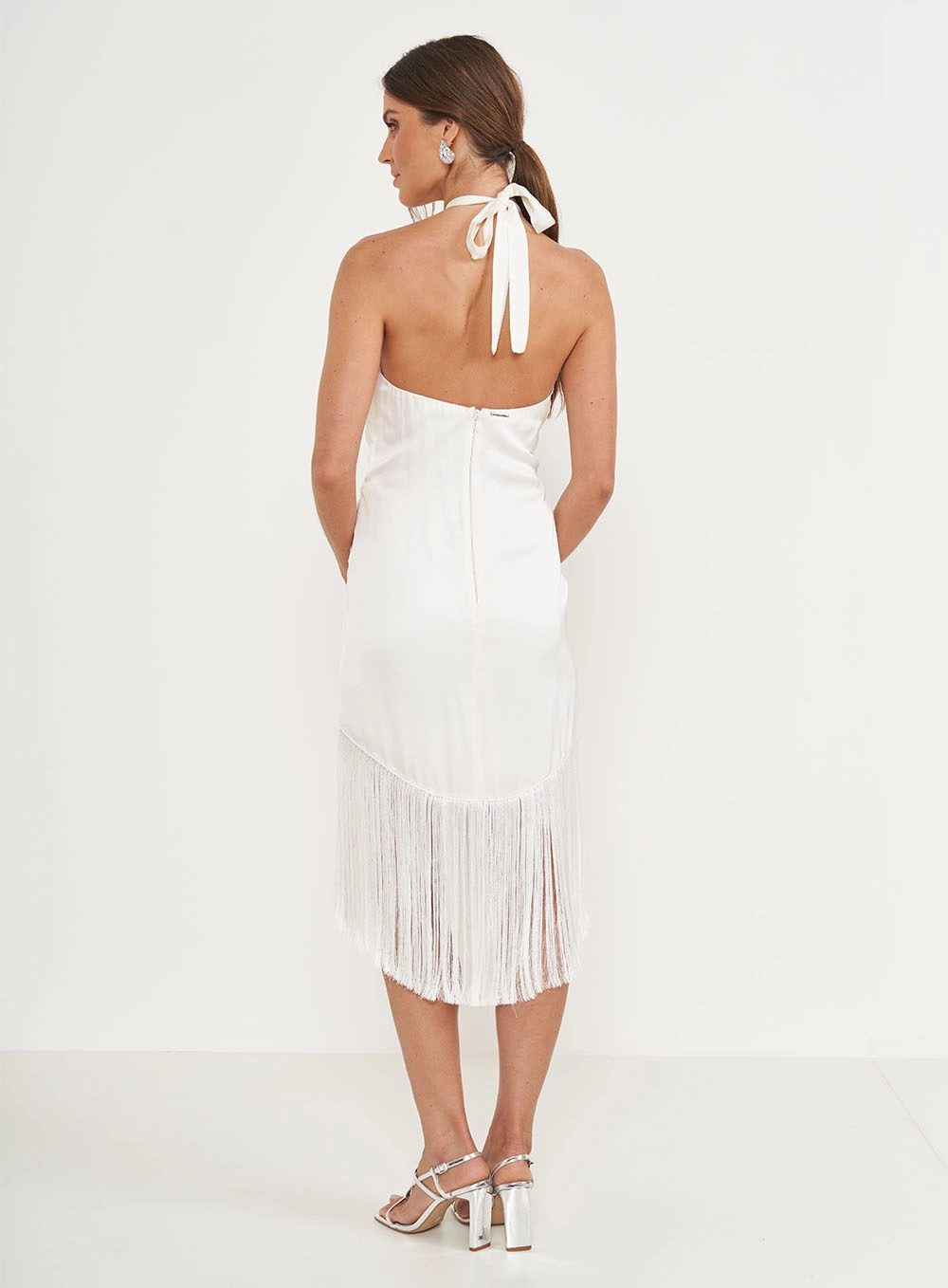 Vestido Comfort Com Franjas Off Shell