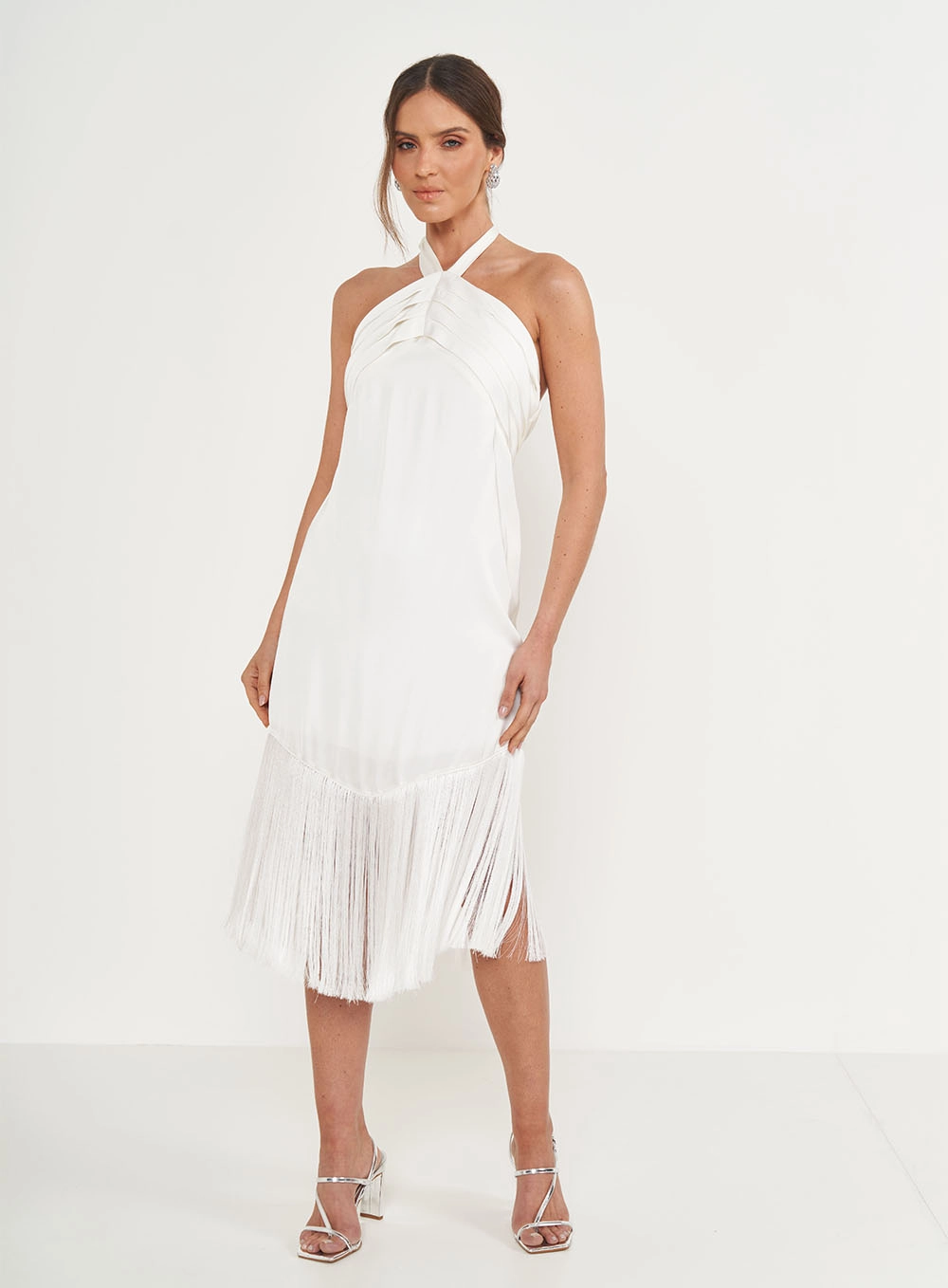 Vestido Comfort Com Franjas Off Shell