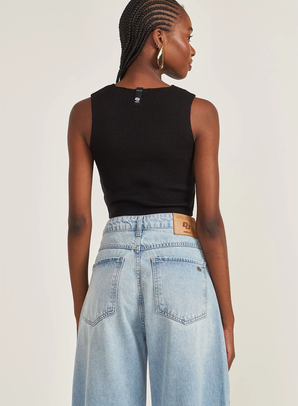 Top Slim Em Tricô Preto