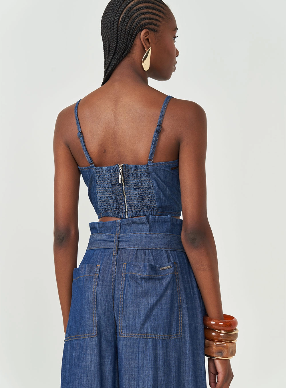 Top Slim Jeans Estruturado Com Lastex Índigo