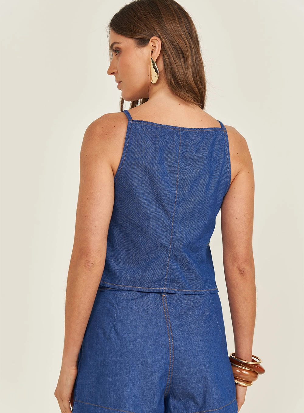 Colete Feminino Jeans Slim Índigo