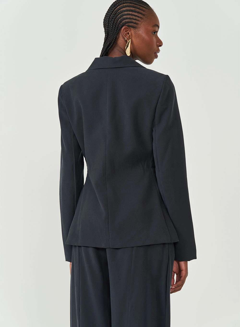 Blazer Comfort Acinturado Preto