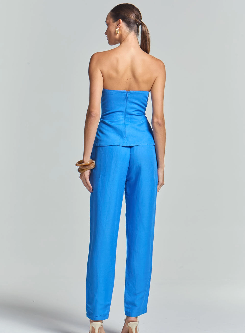 Calça Alfaiataria Tapered Azul 4