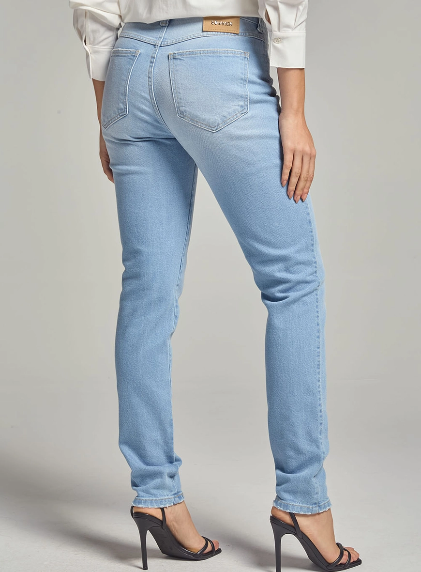 Calça Jeans Feminina Skinny Com Aplicação Índigo 4