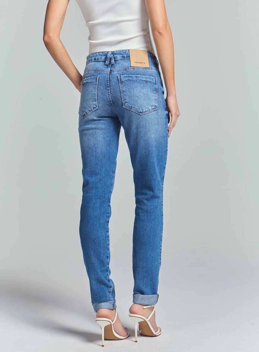 Calça Jeans Feminino Skinny Cintura Média Índigo 4