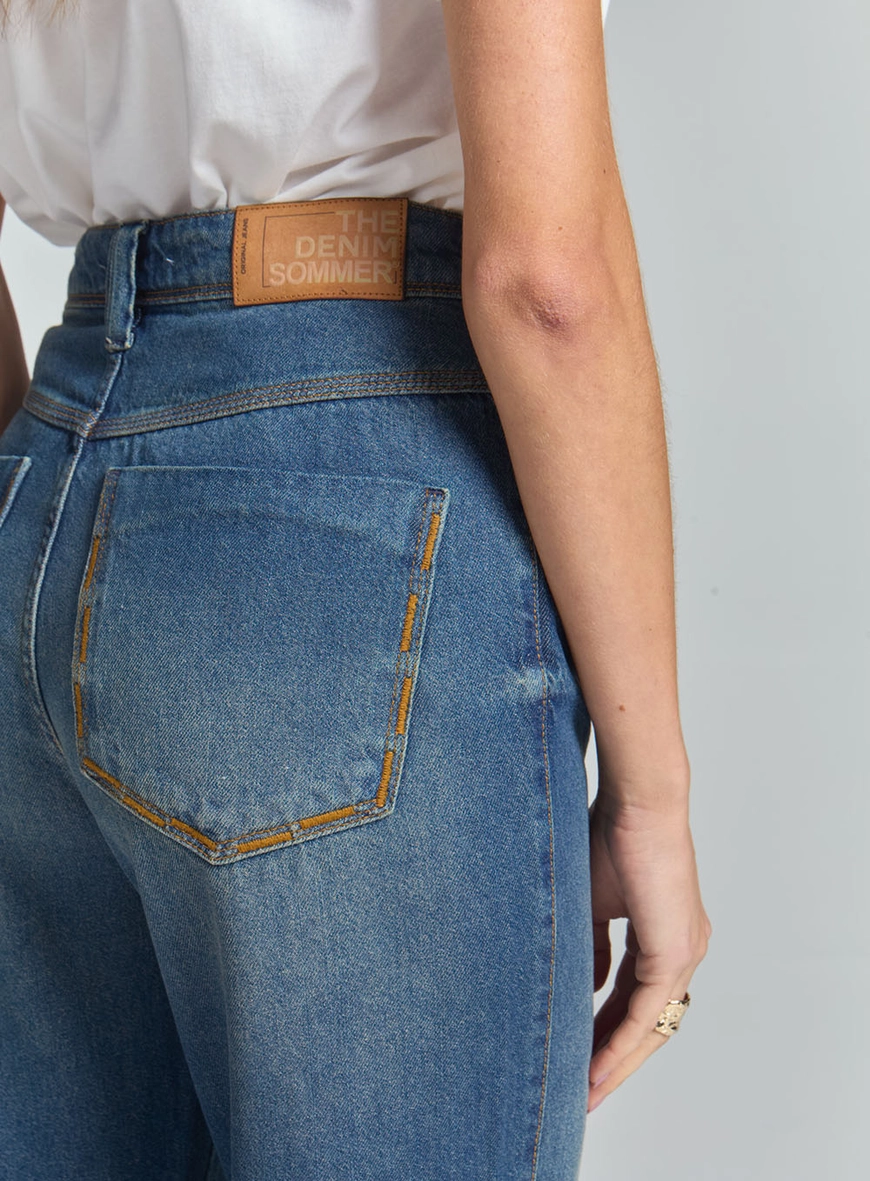 Calça Jeans Reta Cintura Alta Índigo 3