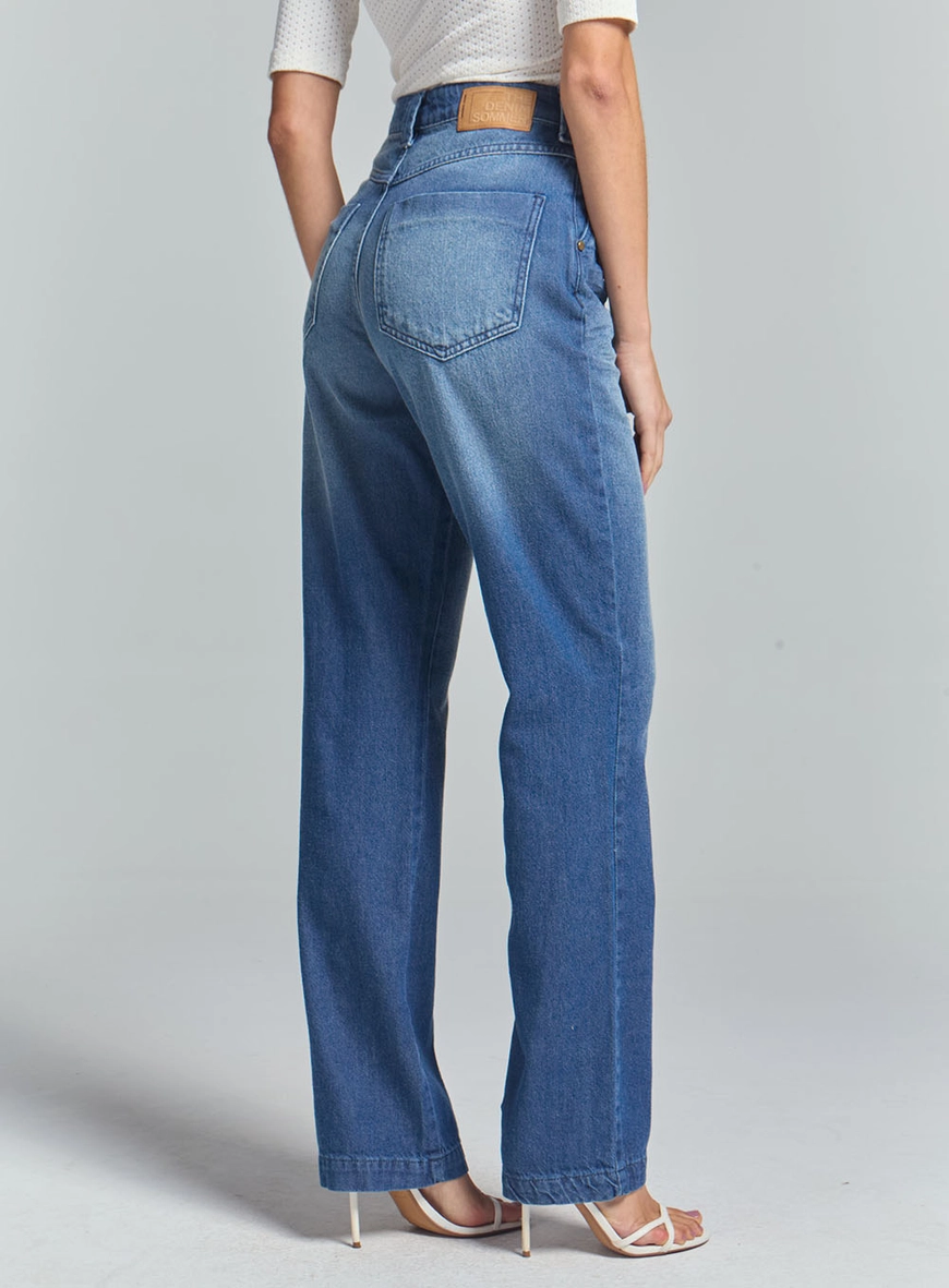 Calça Jeans Feminina Reta Índigo 4